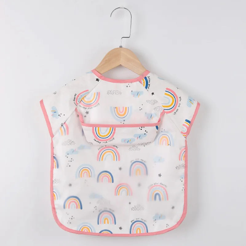Baby Girls Apron Bibs Toddler Long Sleeve Scarf Waterproof Art Smock Feeding Bib Infant Boys Girls Kids Burp Cloth Bandana