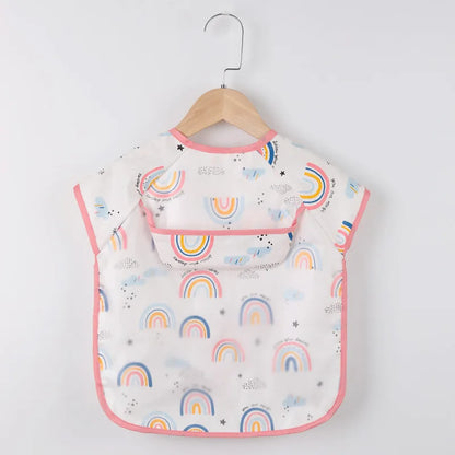 Baby Girls Apron Bibs Toddler Long Sleeve Scarf Waterproof Art Smock Feeding Bib Infant Boys Girls Kids Burp Cloth Bandana
