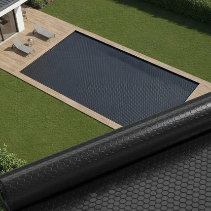 Solar Pool Cover 600x400cm, 200 Micron Thickened Bubble Blanket, Heat Retention And Evaporation Reduction, For Outdoor Rectangular Swimming Pools, Blue