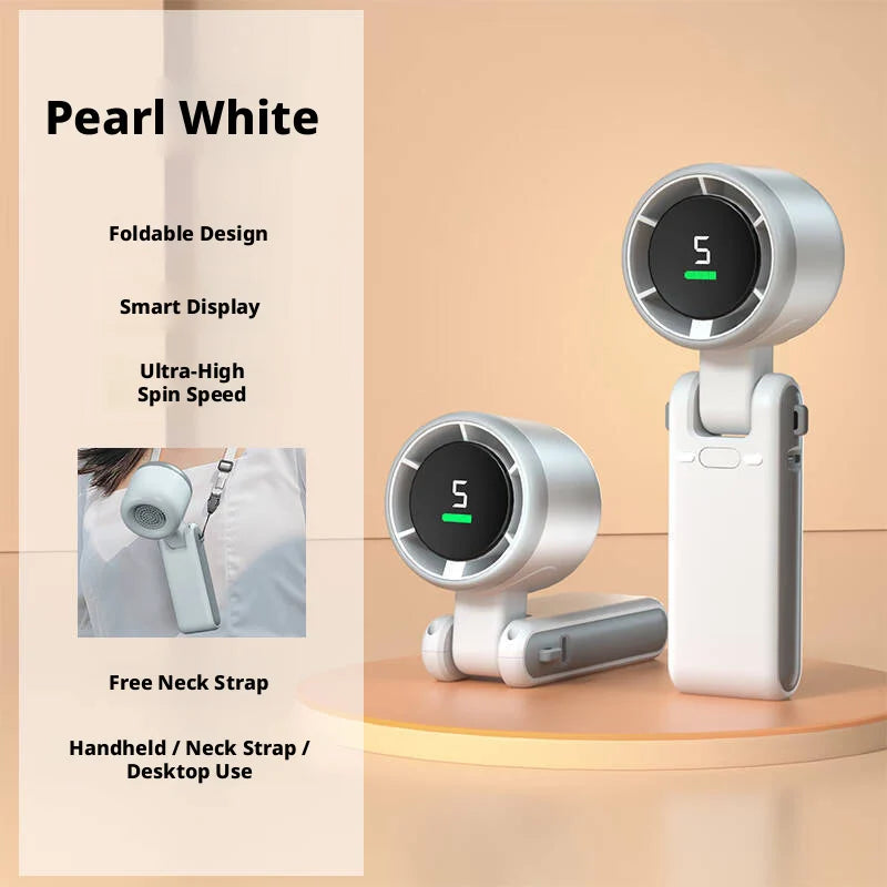 Hot Portable Handheld Fan High-speed Powerful USB RechargeableFans LED Display Essential For Summer Travel MINI  Fan