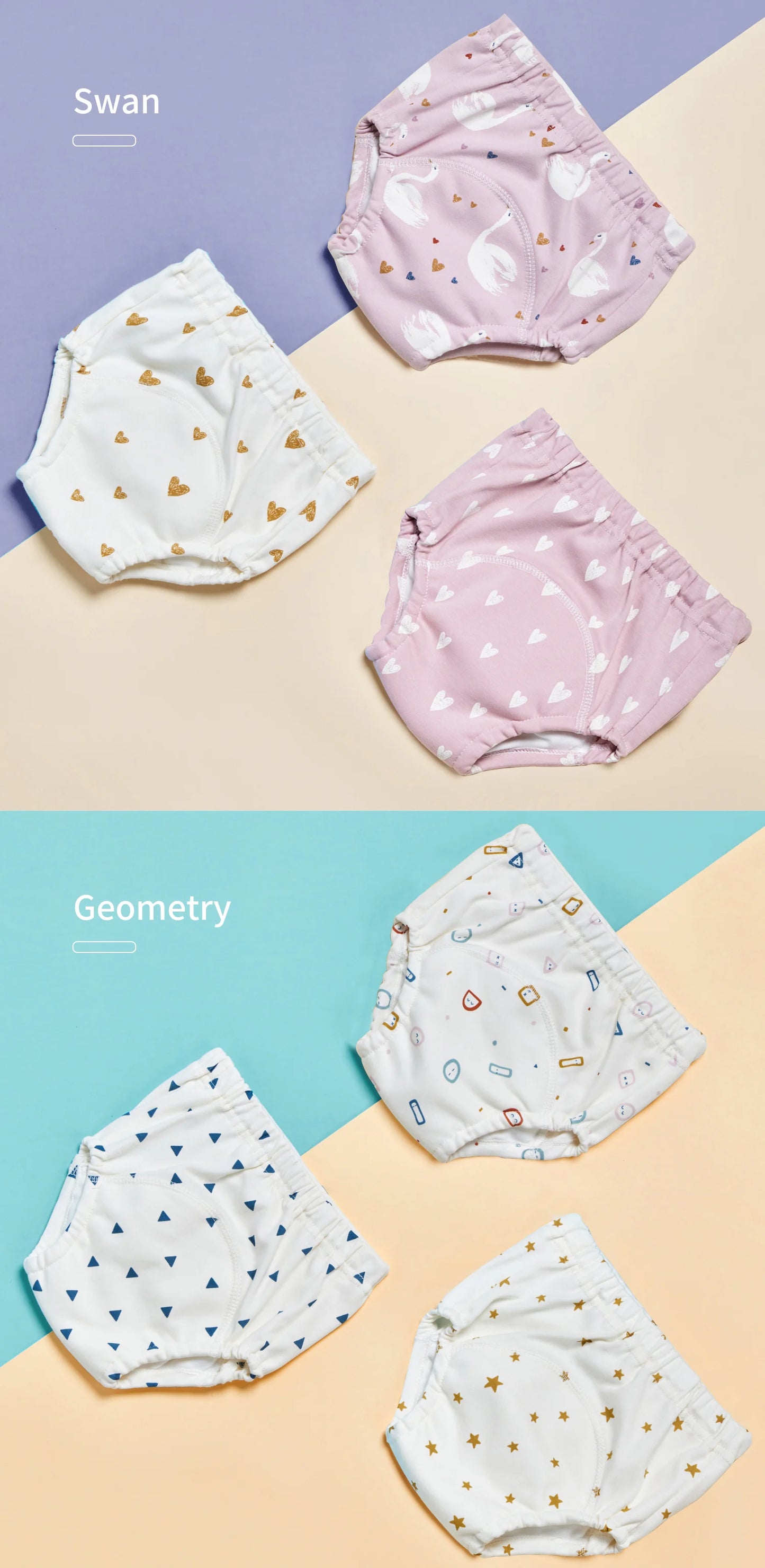 3pcs/Lot Baby Cotton Training Pants Panties 6 Layer Waterproof Cloth Diapers Reusable Toolder Nappies Diaper Baby Underwear