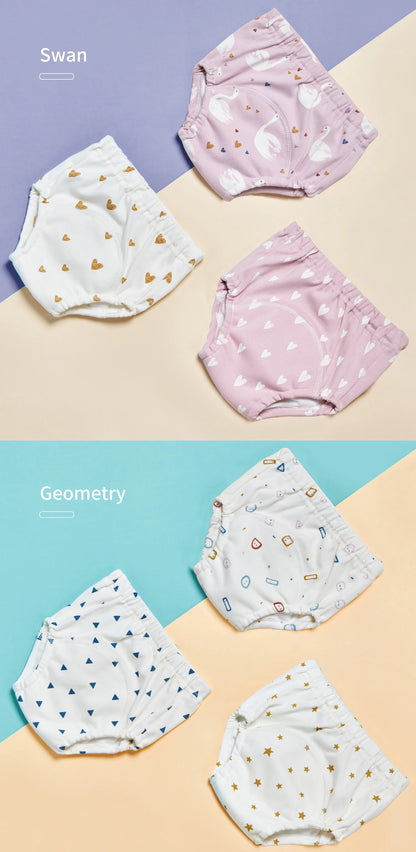 3pcs/Lot Baby Cotton Training Pants Panties 6 Layer Waterproof Cloth Diapers Reusable Toolder Nappies Diaper Baby Underwear