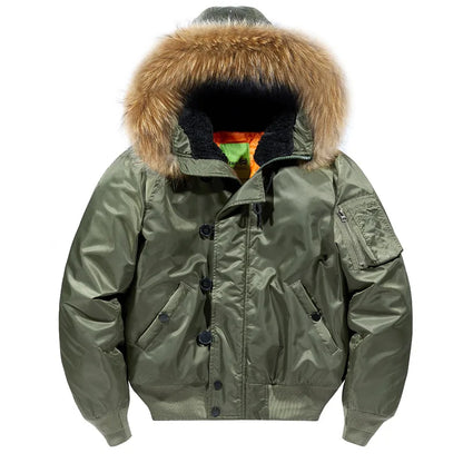 Pilot Men's jackets Thicken Winter Jacket Padding Man Down Jacket Coat Parkas Outdoor Fur Hooded Cotton Padded Jacket HXY0257