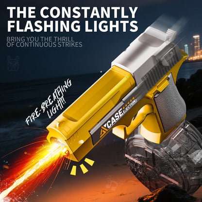 New Electric Water Gun With light Sprays Flame Effect Fully Automatic Shooting Toy Outdoor Beach Water Gun Toy Children Gift