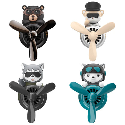 No perfume DIY fragrance Pilot dog car air freshener rotating plane ornament vent aroma diffuser decoration accessories cool fun