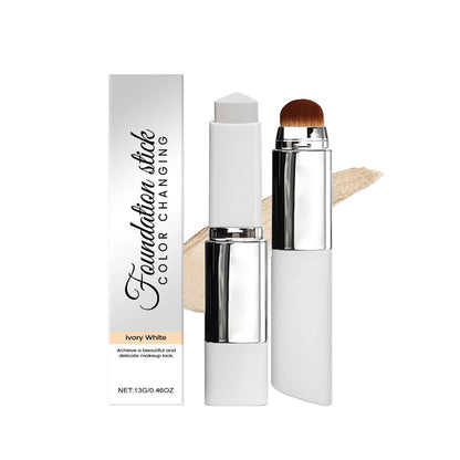 New 2-in-1 Color-Changing Foundation Stick Liquid Lightweight Moisturizing Brightening Foundation Color Changing For All Skin