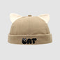 Cute Cat Ear Baby Docker Hat Cartoon Solid Color Toddler Brimless Cap Boy Girl Beanies Summer Cotton Kids Melon Landlord Hats