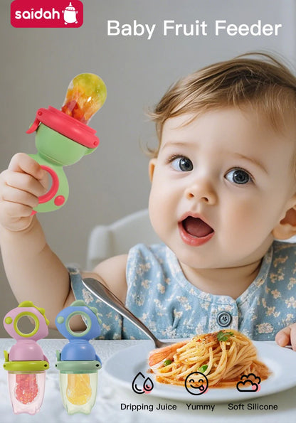 Rotating Push-type Food Grade Silicone Fruit and Vegetable Feeder For Infants Baby, Dinosaur Shape Toddlers Supplementary Food F