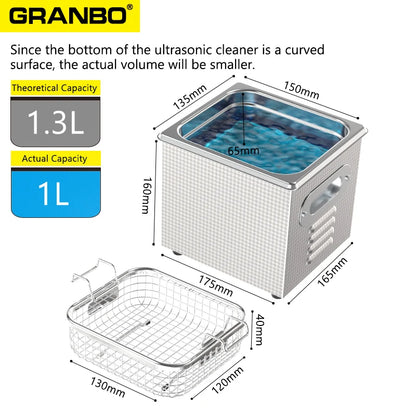 Ultrasonic Cleaner Glass Jewelry Watch Tools 1L 40KHz Ultrasonic Cleaning Machine 60W 120W Ultrasound Bath Degas Semiwave