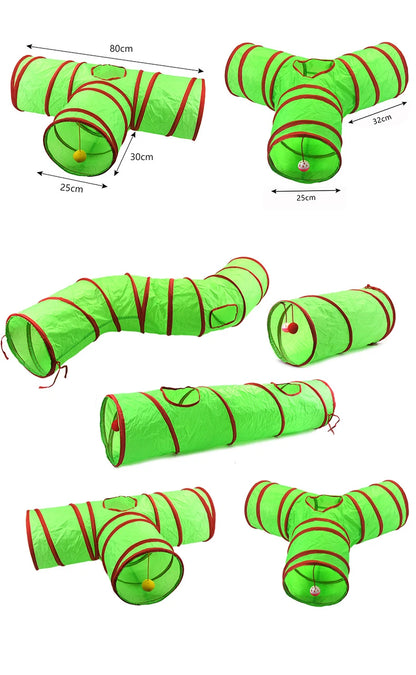 Christmas Cat Tunnel Pet Supplies Fun Toy Play Tunnel Tube Funny Kitten Toys Foldable Toys For Cat Pet Training Interactive