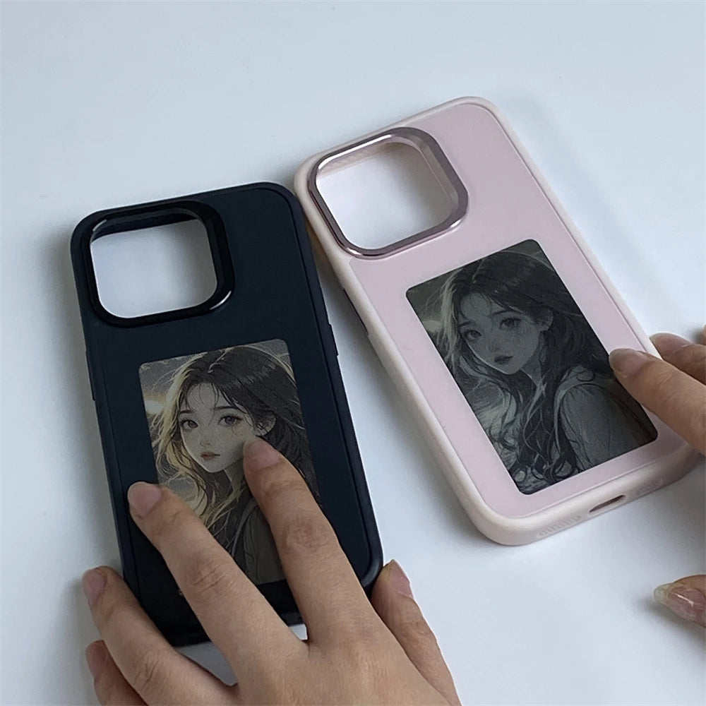 NFC Function AI Phone Cases For iPhone 17 16 15 14 13 Pro Max Plus Coque NFC DIY Luxury E ink Screen Display Custom Phone Case