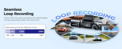 Upgrade AZDOME M550 Pro Dash Cam 4K Front Dashcam Auto 5.8Ghz Wi-Fi GPS G-sensor Car DVR 6 IR Night Vision Parking Monitor