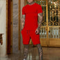 Fashionable and Casual Summer Outdoor Sports Suit Men's Breathable T-Shirt Shorts Casual and Fashionable Two-Piece Set Tracksuit