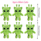 Cute Alien Cat Plush Toy Green Kitten Soft Plushie Dolls Kawaii Anime Stuffed Animal Pillow Home Decor Couple Gifts for Friends