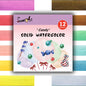 SeamiArt 12Color Skin/Ocean/Candy/Morandi Solid Watercolor Set Simple Package for Painting Art Supplies