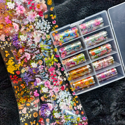 10Rolls Halloween  Flower Plaid Angel Marble  Bow Nail Foils Transfer Paper  Nail Art Stickers   Decal  Nails Decoration