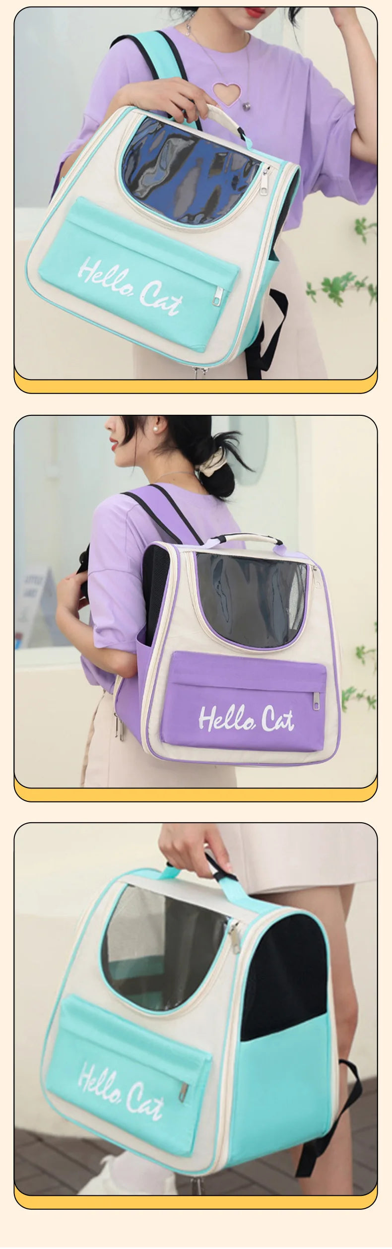 Backpack for Cats and Dogs, Portable Pet Bag for Outdoor Use, Large Capacity Space Cabin, Carrying Cat and Dog Box, Outdoor Bag