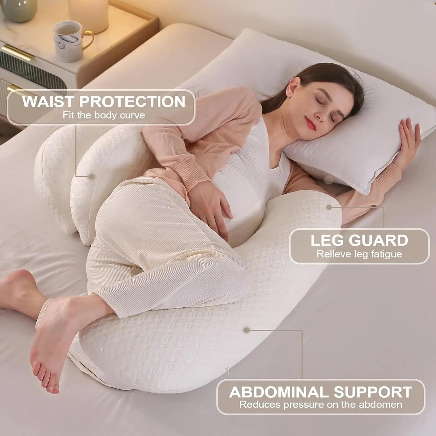 Pregnancy Pillows for Pregnant Women Pregnant Comfort Waist Protection Pillow Maternity Pillow with Detachable Adjustable Pillow