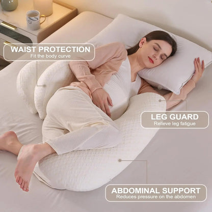 Pregnancy Pillows for Pregnant Women Pregnant Comfort Waist Protection Pillow Maternity Pillow with Detachable Adjustable Pillow