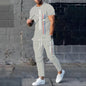 2024 Summer New Fashionable Men's Football Sportswear T-shirt Pants Set Casual Short Sleeve Set Jogging Fitness Clothing