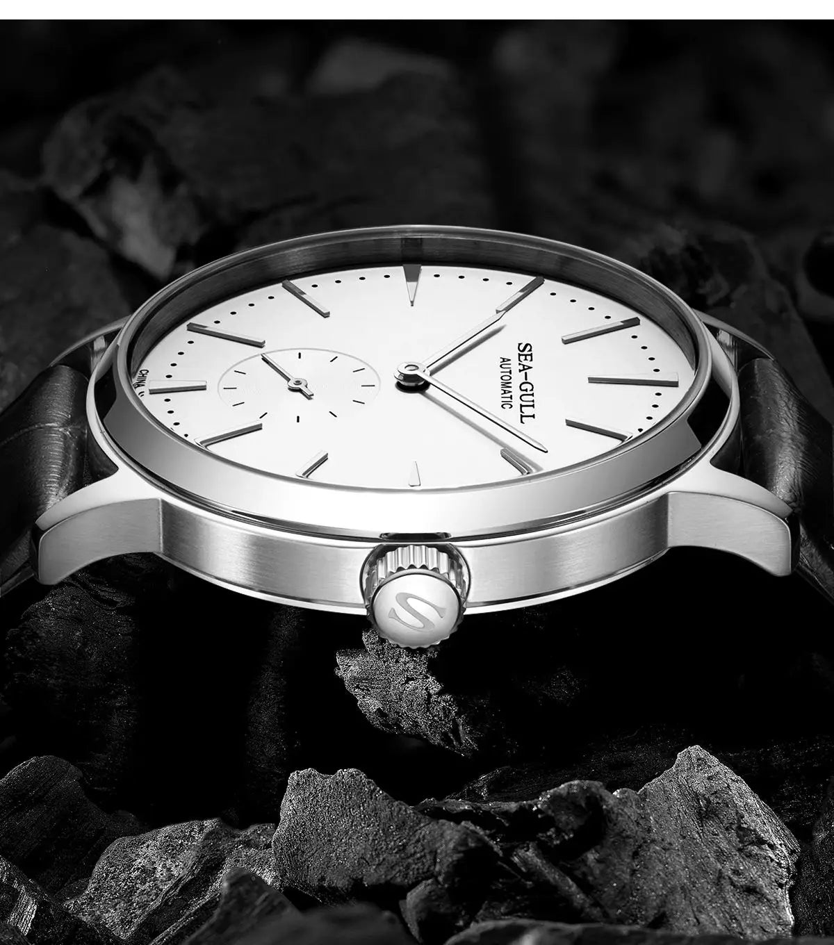 Seagull New Business Watch Men's Mechanical Wristwatches 50m Waterproof Leather Valentine Male Watches Relogio Masculino 6075