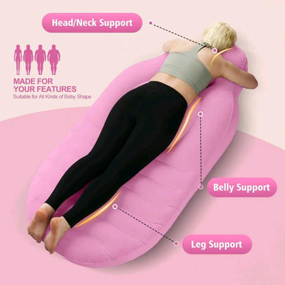 Inflatable Mattress Pregnancy Pillow O-type Yoga Mat Maternity Body Bed Pillow Sleeping Mat Body Bed Pillow Sleep With Air Pump