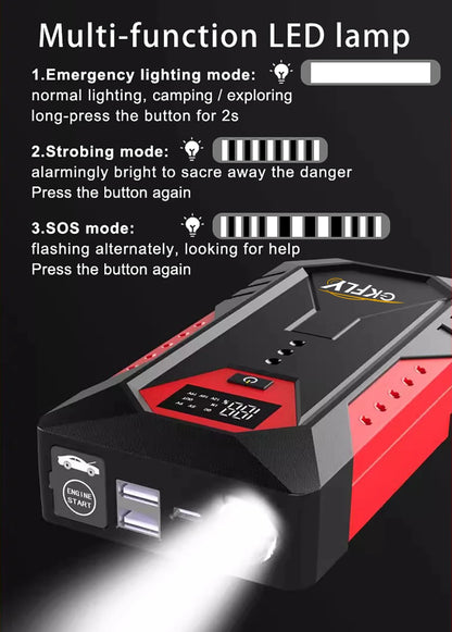 GKFLY 2000A/3000A/4000A Car Jump Starter Power Bank Petrol Diesel Car Battery Charger Starting For Auto Battery Booster