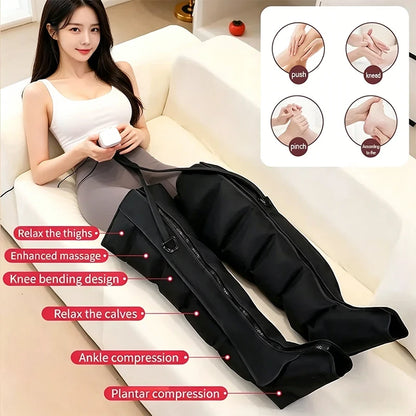 Air Pressure Leg Massager Foot Circulation Massage  Boots Kneading Squeeze Deep Relaxation Calf With Remote Control Adjustable