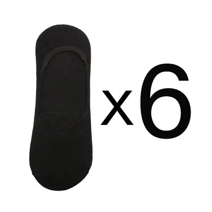 6 Pairs/Lot Men's Bamboo Breathable Invisible Socks Low Cut Casual Cotton Boat Non-Slip No Show High Quality Sock