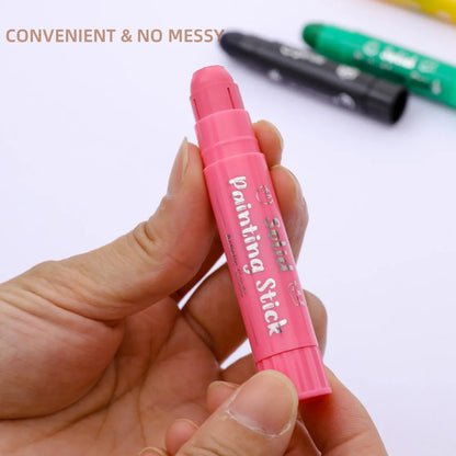 8/12 Colors Crafts Paint Sticks Color Solid Painting Stick Washable Paint Sticks Drawing Graffiti Art for Kids and Students