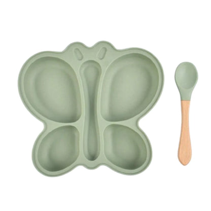 Baby Silicone Suction Cup Bowl Cute Bear Design Macaron Color 100% Food Grade Silicone BPA Free Double plate design for meals