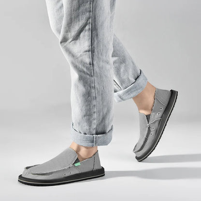 2025 New Spring Handmade Canvas Casual Men Shoes Design Fashion Sneakers Man Loafers Breathable Low Top Flat Shoes Soft Driving