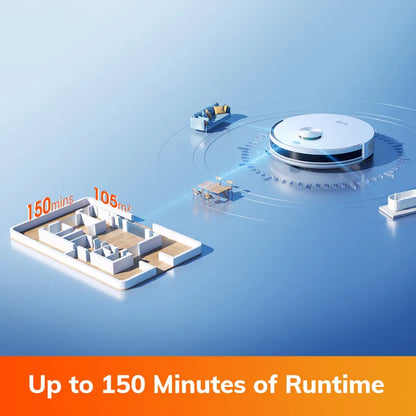 ILIFE V30 Robot Vacuum Cleaner, Laser Navigation, 10000Pa Suction, Up to 150min Runtime, APP Control, Customizable Cleaning, 2-in-1 Vacuum & Mop, No-Go Zones, Multi-Floor Mapping, Support Voice Assistance