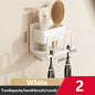 Wall Mounted Toothbrush Holder Aluminium Alloy Toothpaste Rack Bathroom Household Space Saving No Punching Bathroom Accessories