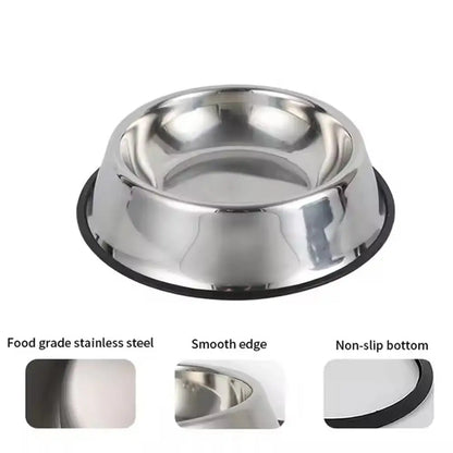 Steel Pet Dog Bowl Feeder Skidproof Anti-ant Food Water Drink Dishes Feeder Dog Bowls Food Accessories Pet Supplies