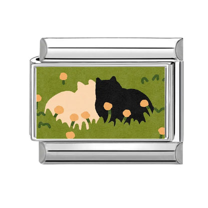 Y2K Cute Funny Sofa Cats Dogs Italian Charm Fit 9mm Stainless Steel Women DIY Bracelet Drop Shipping Fashion Jewelry Wholesale