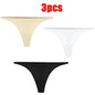 1-6pcs Seamless Panties Ice Silk Seamless Panties For Women Soft Thin Thongs Woman Satin Underwear Female Bikini String Panties