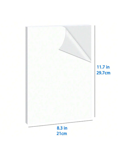 ESHANG A4/Letter High Matte Printable Vinyl Sticker Paper for Inkjet Printer Self-Adhesive Sheets Dries Quickly