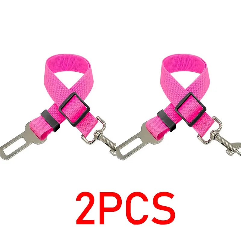 New Dog Car Belt Cat Car Seat Belt Pet Seat Vehicle Dog Harness Lead Clip Safety Lever Traction Dog Collars GXQ05