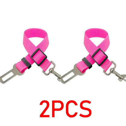 New Dog Car Belt Cat Car Seat Belt Pet Seat Vehicle Dog Harness Lead Clip Safety Lever Traction Dog Collars GXQ05