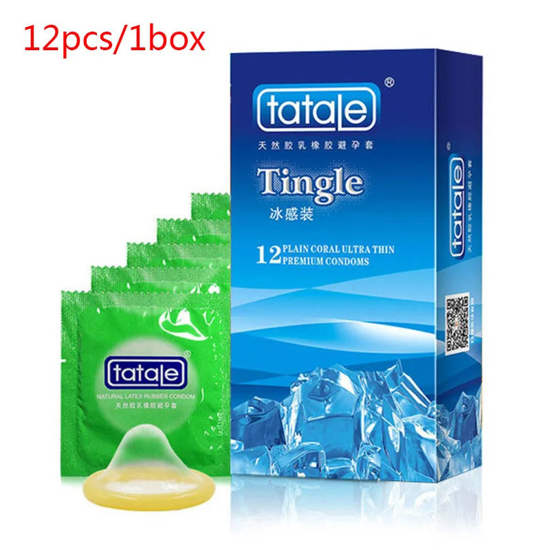 10/12PCS Erotic Condom Ice and Hot Feeling Big Particles Spikes Condom G Point Stimulation Sexshop Contraception for Men Sex Toy