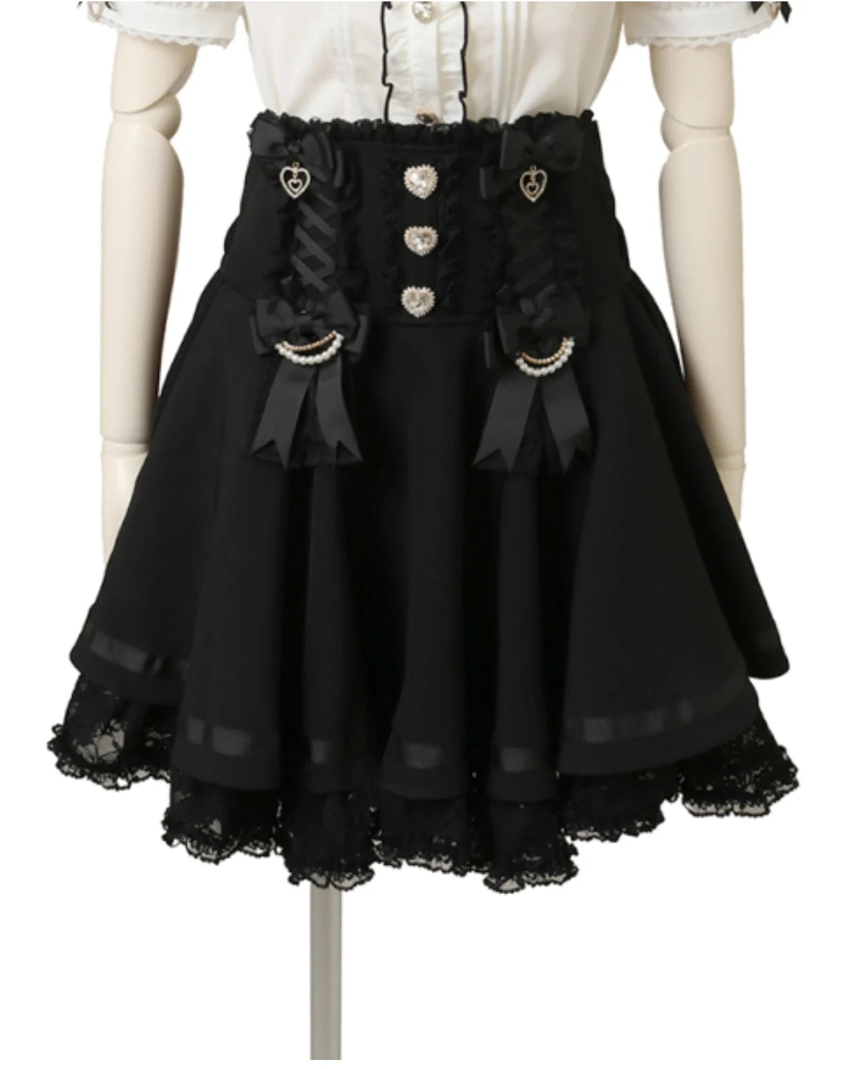 Japanese Liz Skirt High Waist Thin Kawaii Cute Bow Lolita Skirts Women Summer New Elastic High Waist Ruffle Short Pleated Skirt