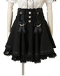 Japanese Liz Skirt High Waist Thin Kawaii Cute Bow Lolita Skirts Women Summer New Elastic High Waist Ruffle Short Pleated Skirt