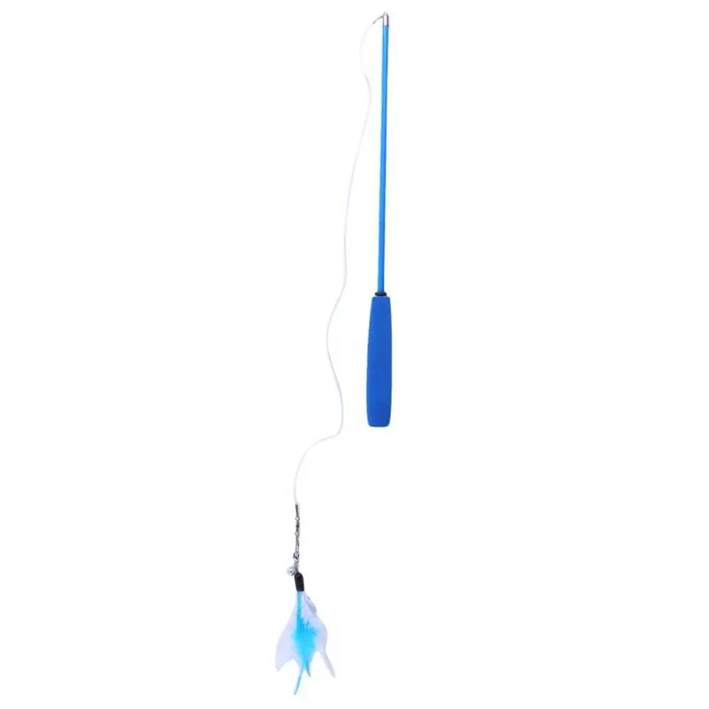 Durable 3-section Cat Teaser Wands Interactive Funny Telescopic Fishing Pole Stick Teaser Cat Accesorios