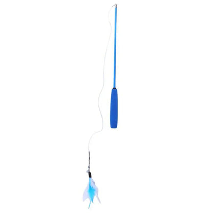 Durable 3-section Cat Teaser Wands Interactive Funny Telescopic Fishing Pole Stick Teaser Cat Accesorios