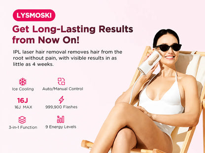 IPL Hair Removal Device Ice-Cooling 3 in 1 Painless 16J Photoepilator Permanent Whole Body Home Treament For Men and Women