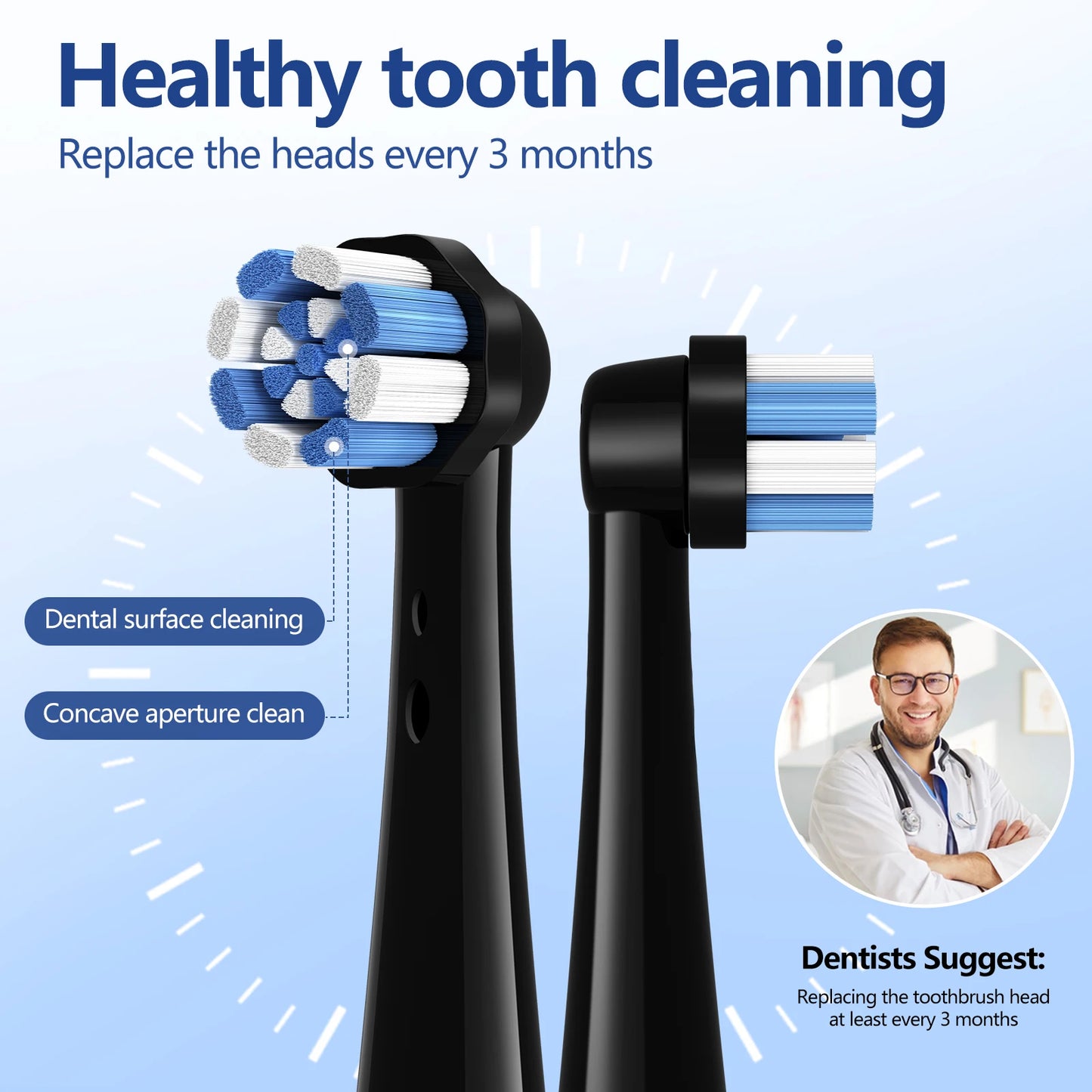 New 4/8PC Professional Toothbrush Replacement Heads, Compatible with Oral-B IO Series, Cost-Effective Pack.