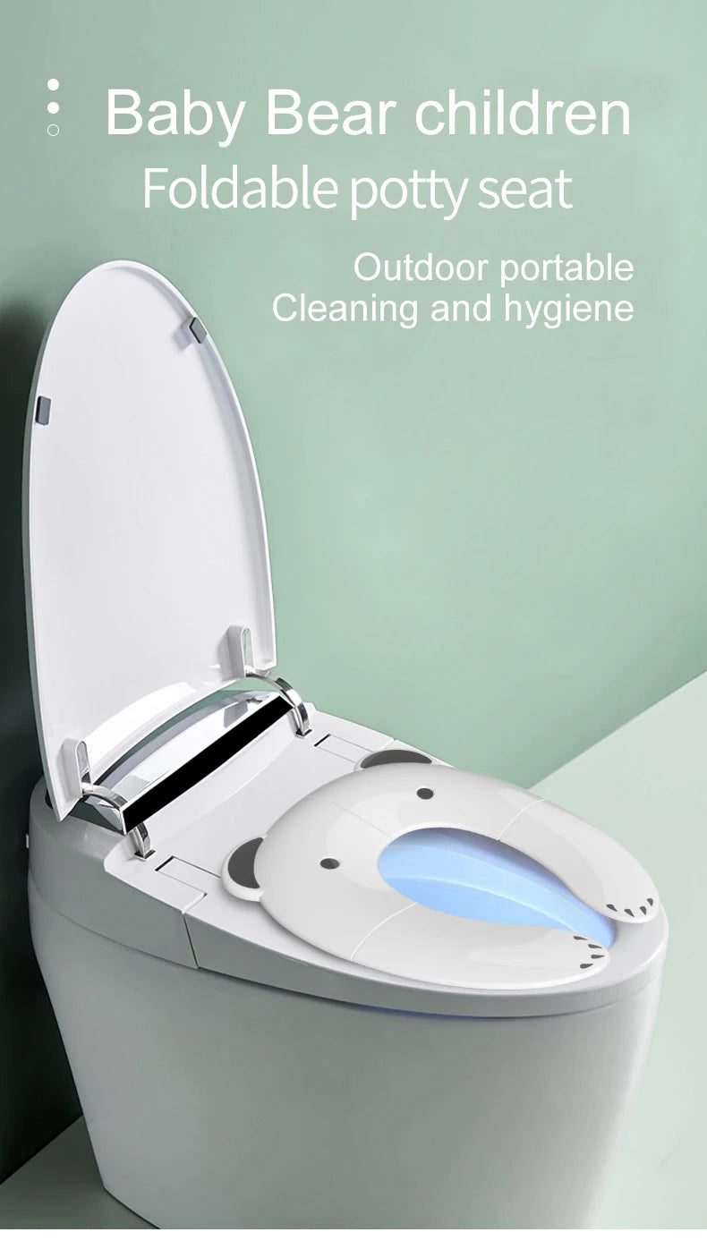 Children's Portable Folding Travel Toilet Seat With Non-Slip Silicone Pad Potty Training Seat for Toddlers, Boys and Girls