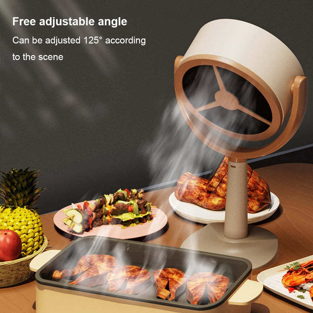 Electric Desktop Range Hood USB Adjustable Angle Portable  Mini High Suction Power Exhaust Fan for BBQ Hot Pot Kitchen Appliance