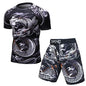 New Men Sports Jiu Jitsu BJJ Suit Gym Fitness Compression Clothes Running Jogging Sport Wear Exercise Workout Rashguard Tights